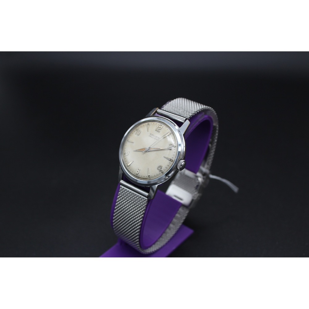 Vintage Gruen Precision Swiss Manual Wind Watch Stainless Steel 1950s